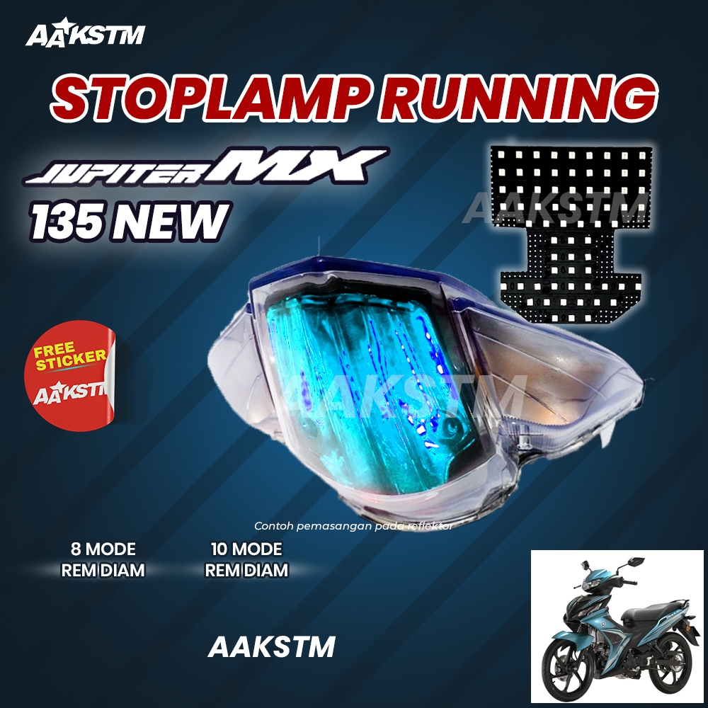 STOPLAMP RANNING JUPITER MX 135 NEW/ GEN 2 LAMPU REM LED 8 & 10 MODE VARIASI MOTOR AA KASTEM