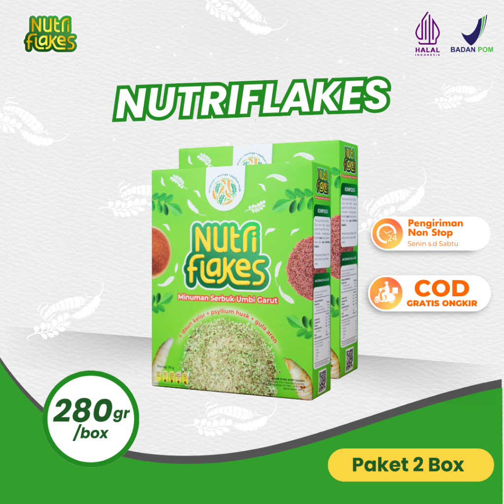 

Nutriflakes Umbi Garut Original Mengatasi Asam Lambung, Maag, & Gerd 2 Box