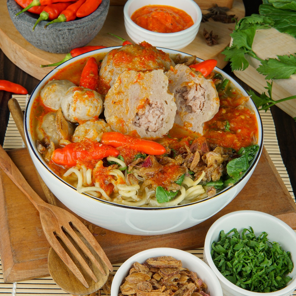 

Bakso Sapi Isi Daging Cincang Bakso Frozen Pak Amin Bumbu Komplit