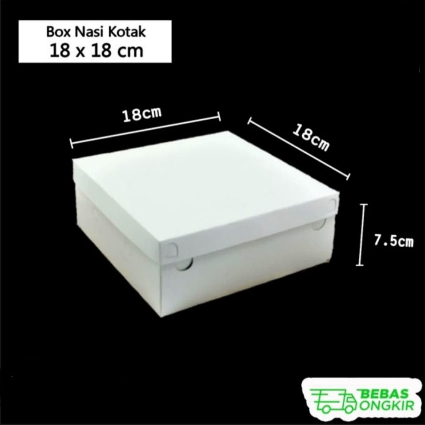 

KARDUS PUTIH POLOS 18 X 18 , 20 x 20 DUS POLOS KOTAK MAKANAN ISI 50 SET