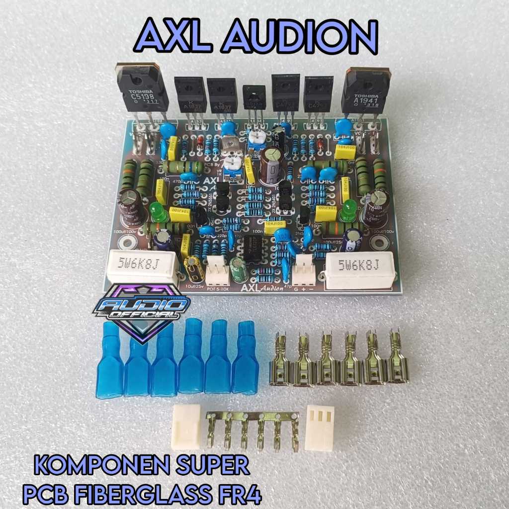 Driver kit Power Amplifier AXL AUDION PCB Fiber FR4 Komponen Original
