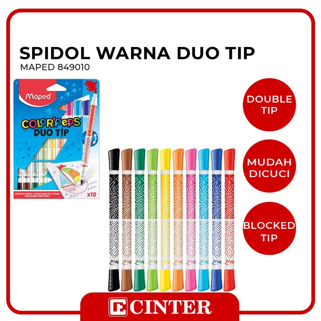 

MAPED - SPIDOL WARNA / SPIDOL FELT PEN DUO ISI 10 CARDBOARD 849010