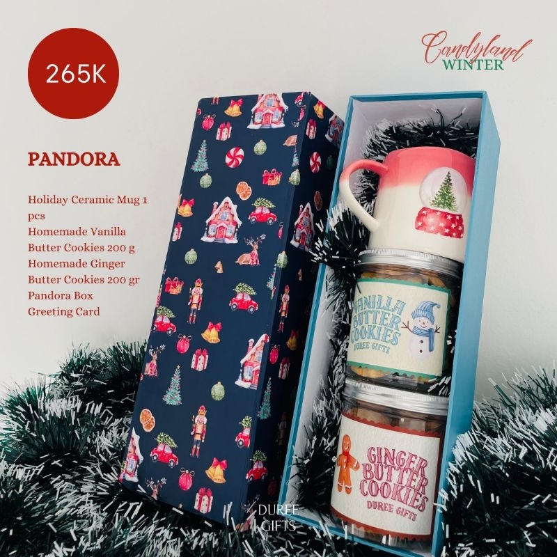 

Pandora set - Hampers Natal & Akhir Tahun Duree Gifts, dengan Ceramic Mug, Vanilla & Ginger Butter Cookies