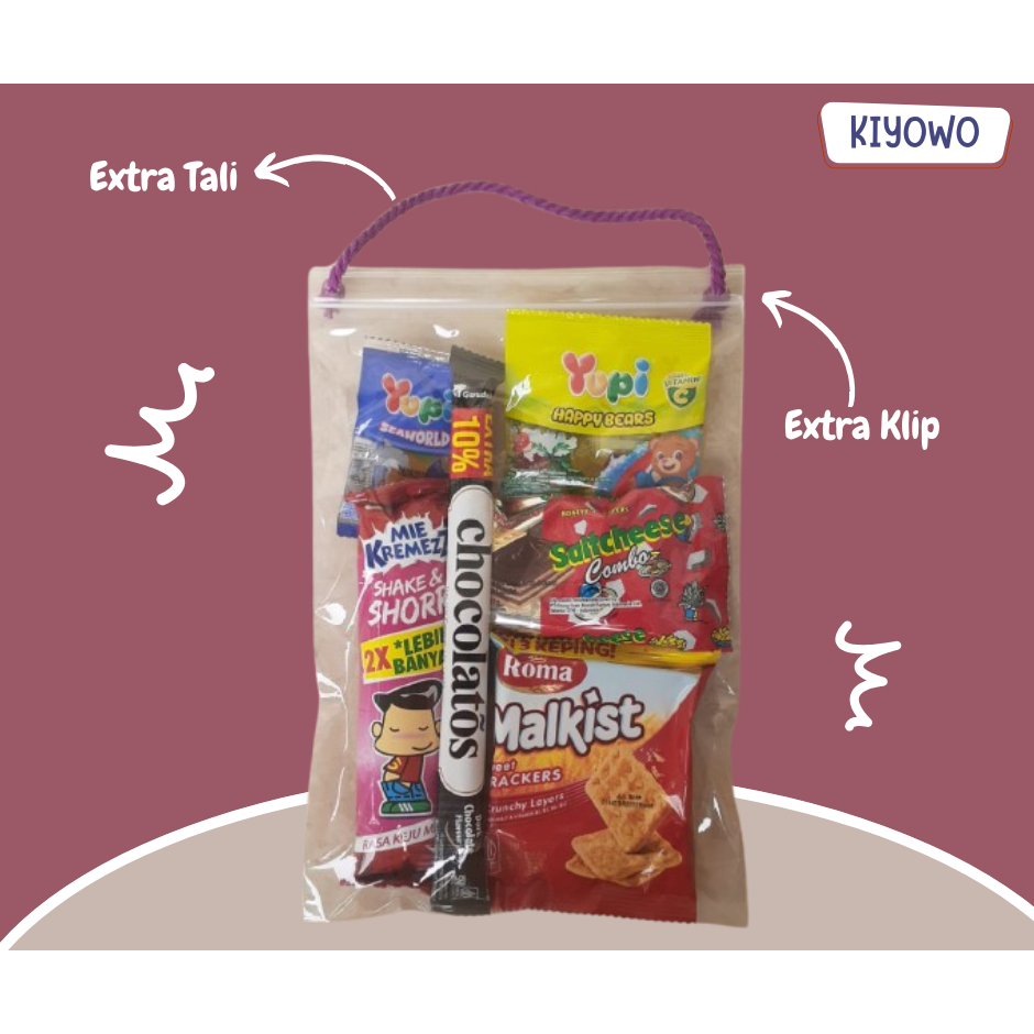 

PAKET SNACK ULANG TAHUN PRAKTIS ELEGAN - UL/SNACK ULTAH/GOODIE BAG/BINGKISAN ULTAH/SUVENIR ULTAH