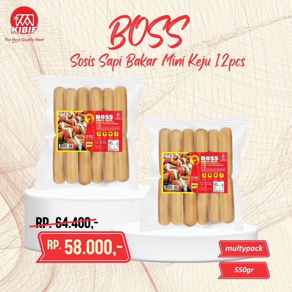 

Boss Sosis Bakar Mini Keju isi 12pcs Multipack