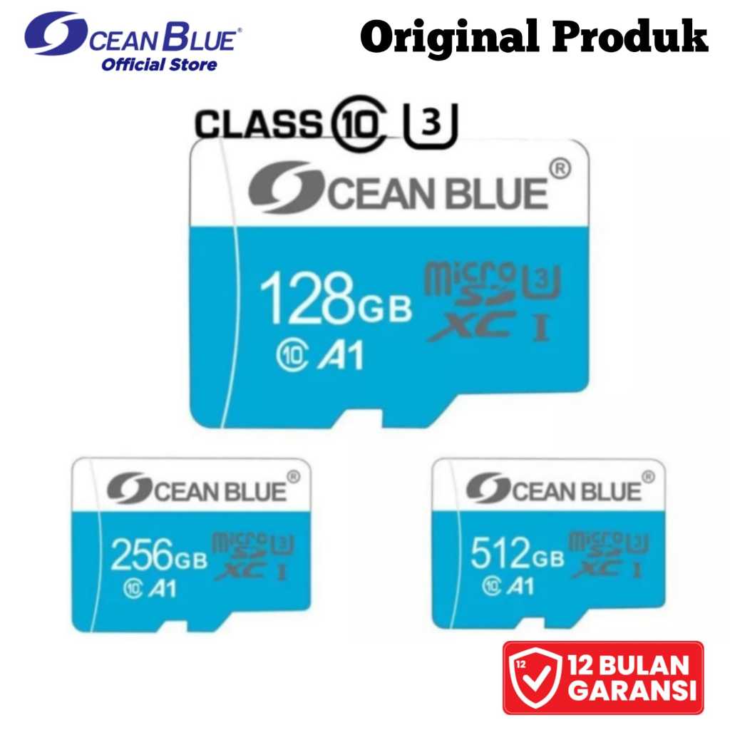 OCEANBLUE Memory Card Hp Micro Sd Mmc Kartu Memori Tf Class10 U3 16 32 64 128 256 512 Gb 100Mb/s