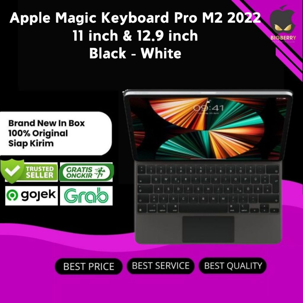 Magic Keyboard for iPad Pro 2022 M2 6th Gen 11 12.9 White Black