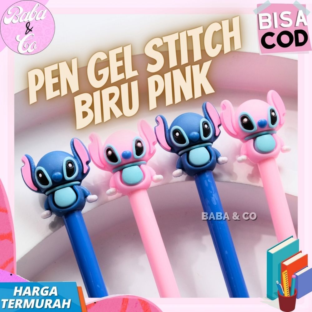 

PULPEN LUCU PEN GEL STUTCH BIRU PINK LUCU UNIK PULPEN STITCH GEL TINTA HITAM PEN BONEKA STITCH MURAH GROSIR