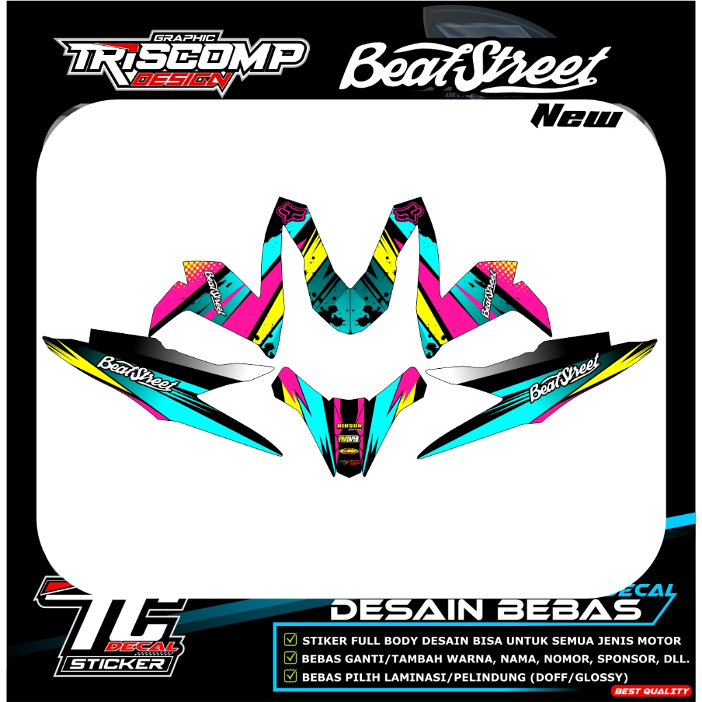 Decal Custom Beat Street New Full Body Bisa request Stiker Skotlet motor Beat Street 2024 2023 2022 