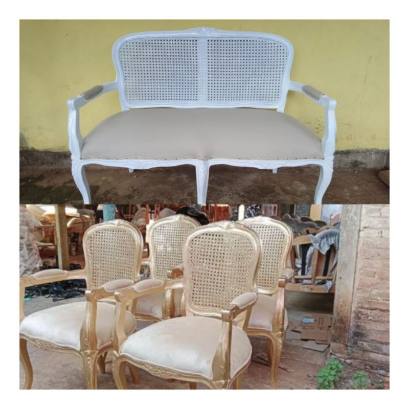 Kursi pelaminan / Kursi pelaminan rotan / Kursi pengantin rotan.