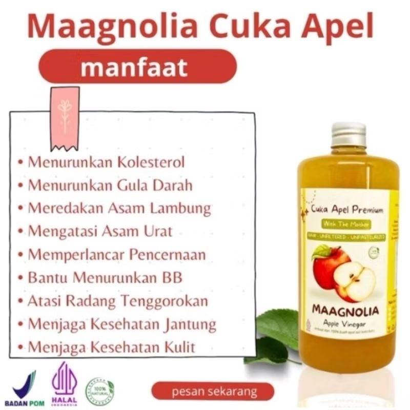

Cuka Apel Premium With Mother 500ml | Maagnolia Cuka Apel