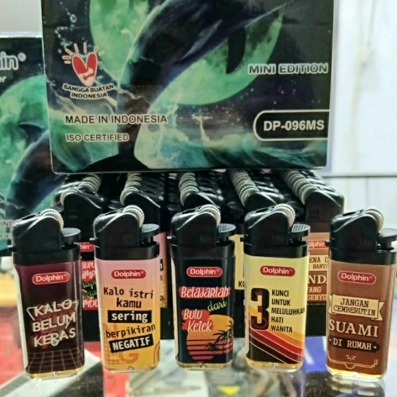 Korek api mini DOLPHIN Kata lucu menarik / korek api / pemantik