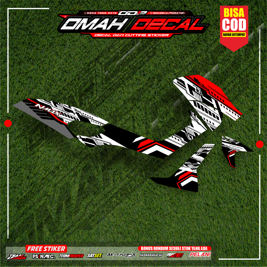STIKER STRIPING TRANSPARAN NMAX OLD STICKER UV SEMI FULL VARIASI DESAIN RACING MODEL SIMPEL MINIMALI