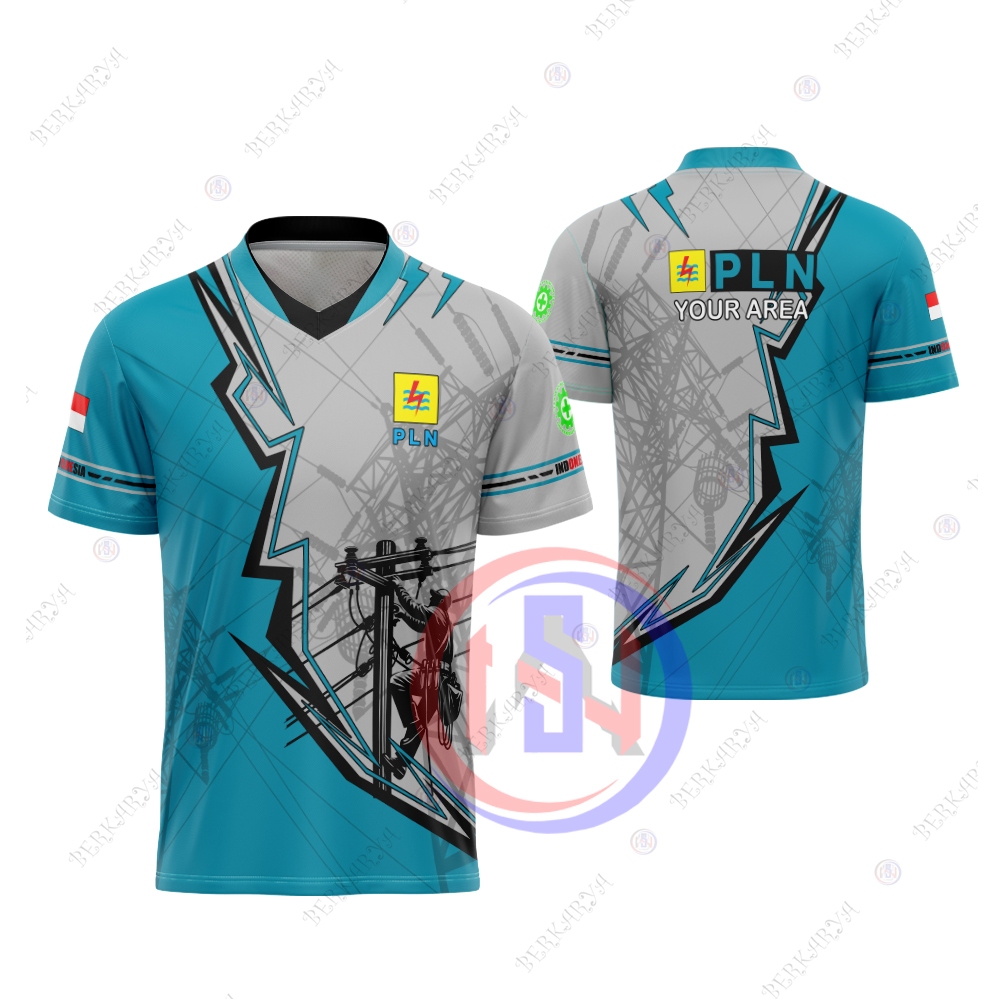 Jersey PLN Fullprint Kaos Baju PLN Listrik Indonesia Pintar Fullprint Keren