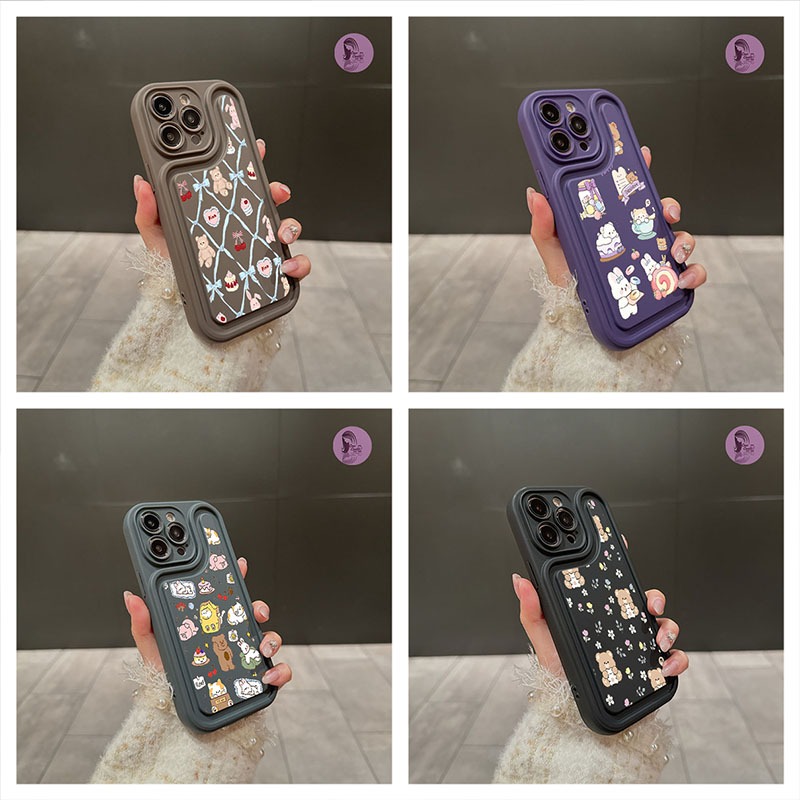 CC12992 SOFTCASE COVER SILIKON HANDPHONE MUGGELO CUSTOM BUNNY AND BEAR COMPATIBLE FOR INFINIX 5 6+ 7