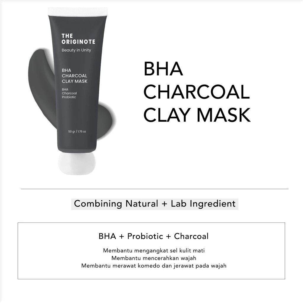 The Originote Charcoal Clay Mask | Masker Wajah Charcoal The Originote