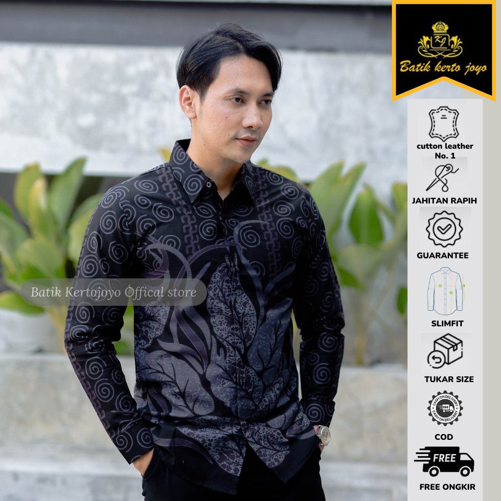 Batik pria modern slimfit Baju Batik Pria Lengan Panjang slimfit baju batik pria Slimfit premium baj