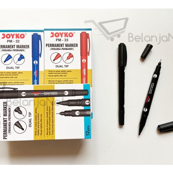 

KP8 Spidol Permanen Joyko PM31 Hitam PM32 Biru PM33 Merah 1 LUSIN