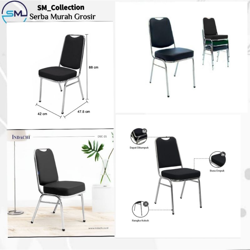 bangku sender/kursi makan/ kursi pesta warna hitam/kursi spon