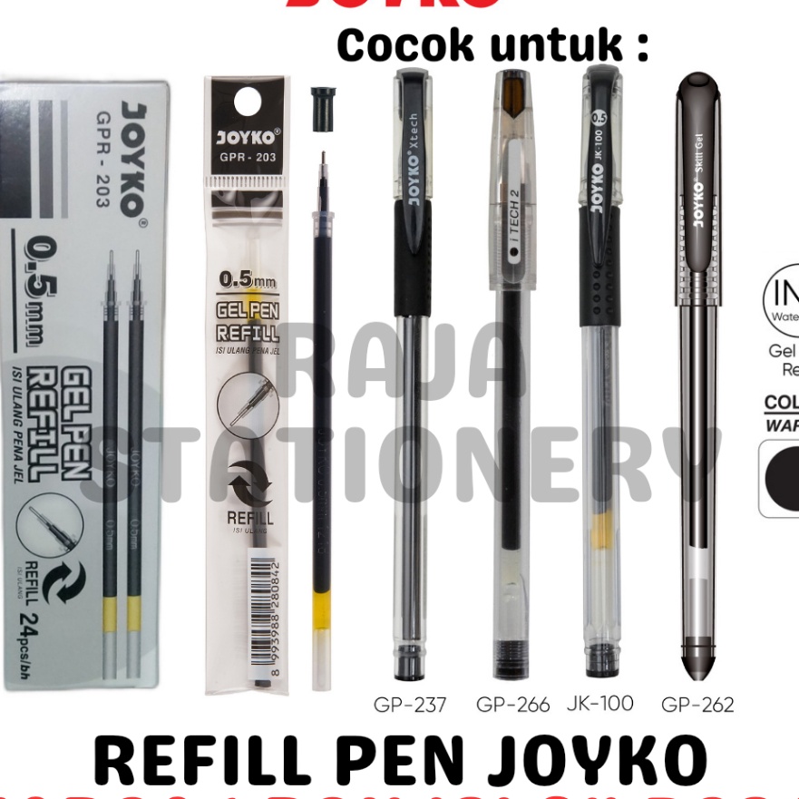 

KI3 JOYKO GEL PEN REFILL 5 ISI ULANG PEN JOYKO JK1 GPR23 24PCS