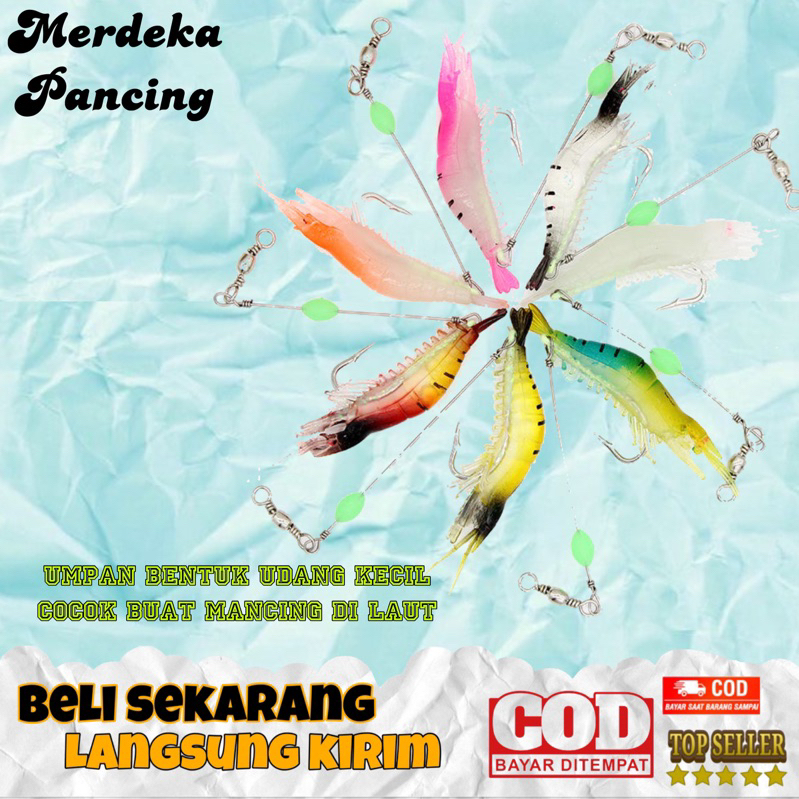 umpan udang SOFT LURE 9.5CM 6.5 GRAM BERCAHAYA untuk casting