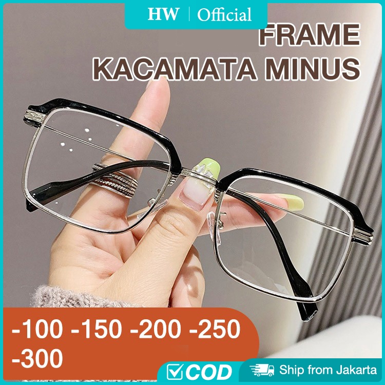 New year Promo HW Kacamata Minus Wanita Pria tipis frame ringan Kacamata Minus wanita korean style k