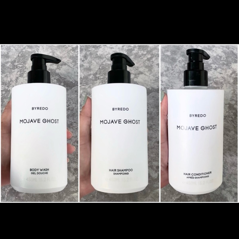 (( BUNDLING PROMO ))  BYREDO MOJAVE GHOST . BODY WASH , SHAMPOO , CONDITIONER 450ml