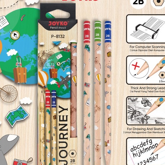 

Terkini Pensil Pencil Joyko P8132 2B 1 Box 12 Pcs Journey