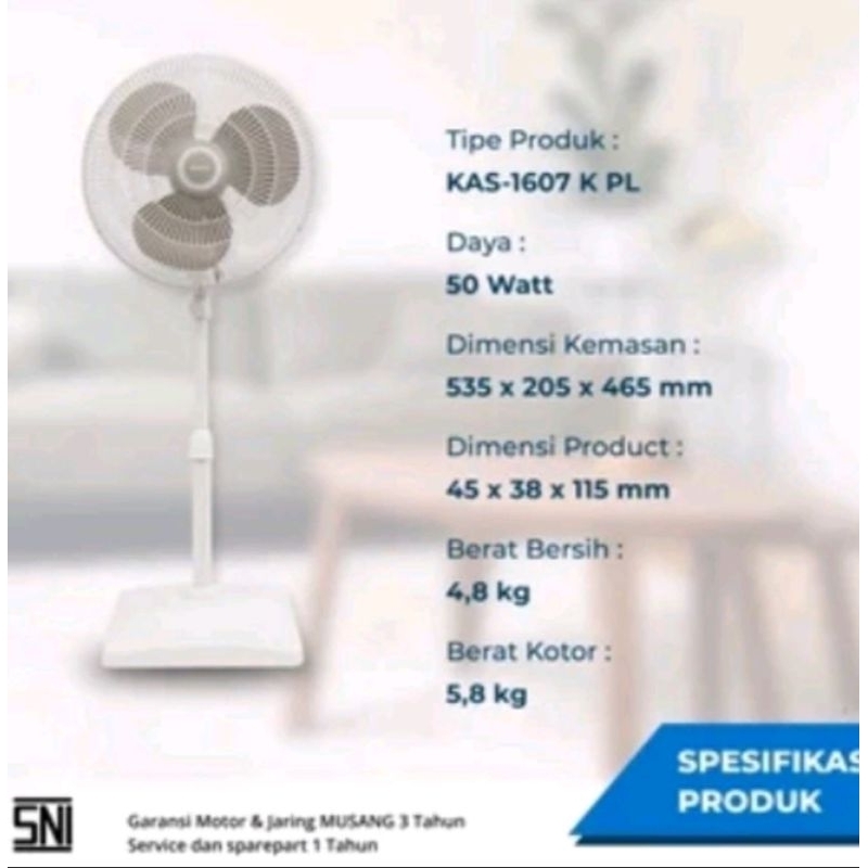 Kipas Angin Berdiri Stand Fan 16 MIYAKO KAS-1607 K PL ORIGINAL