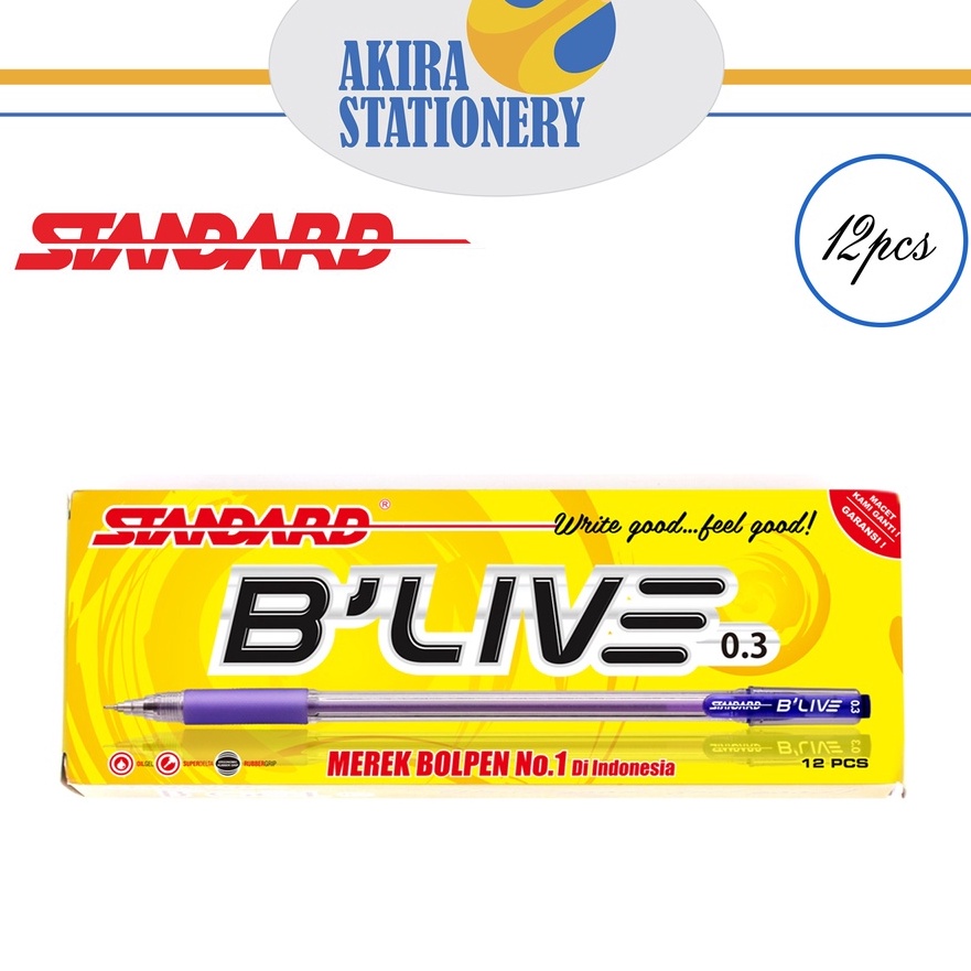 

KF7 PULPEN PEN PENA STANDARD BLive 3 HITAM BIRU 12PCS
