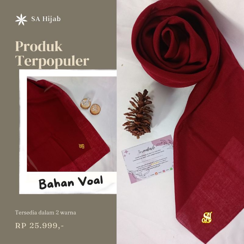 Hijab Voal Laser Cut/hijab segiempat/hijab Voal segiempat