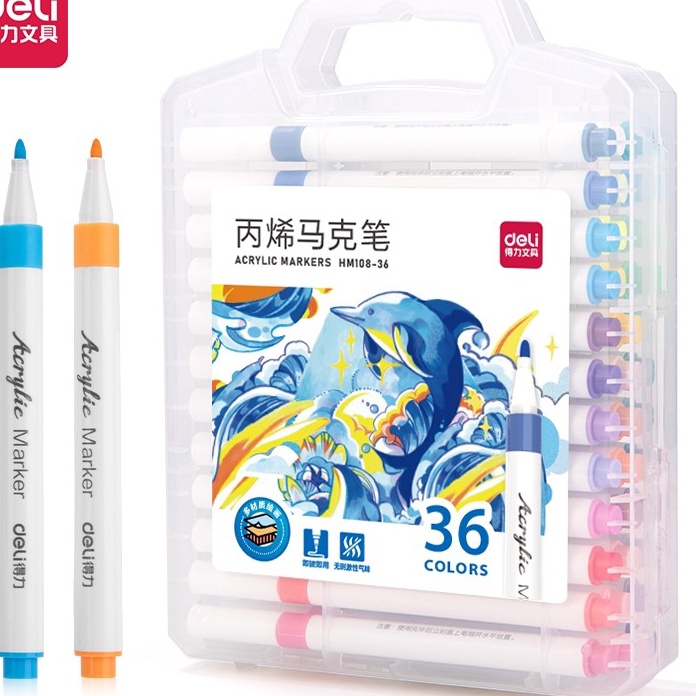 

Langka Deli Genius Spidol Akrilik Acrylic Marker 12243648 Warna HM1