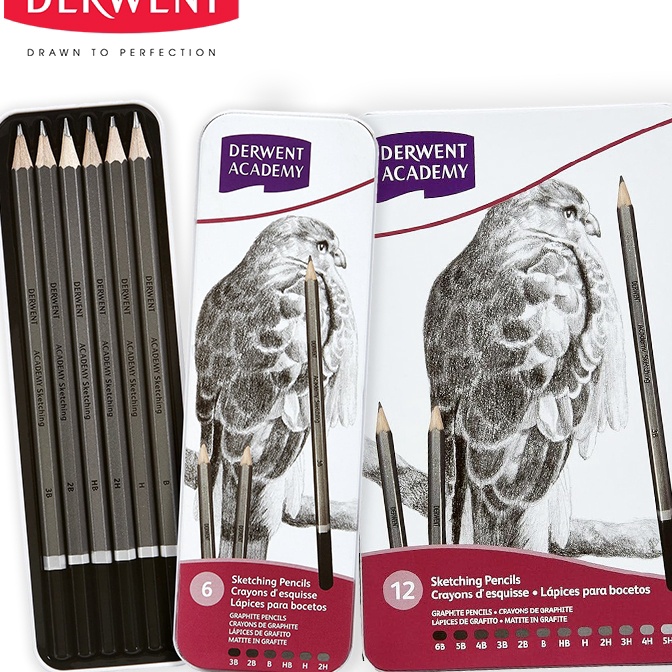 

KF7 Derwent Academy Sketching Pencil Set Metal Tin Sketsa