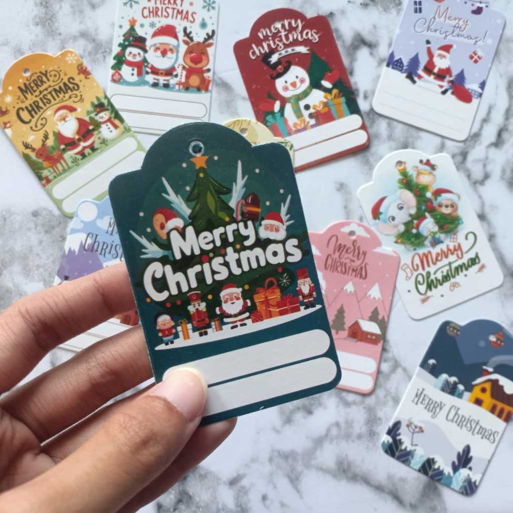 

10pcs Hang Tag / Price Tag 5x8cm Hampers Natal Christmas Random