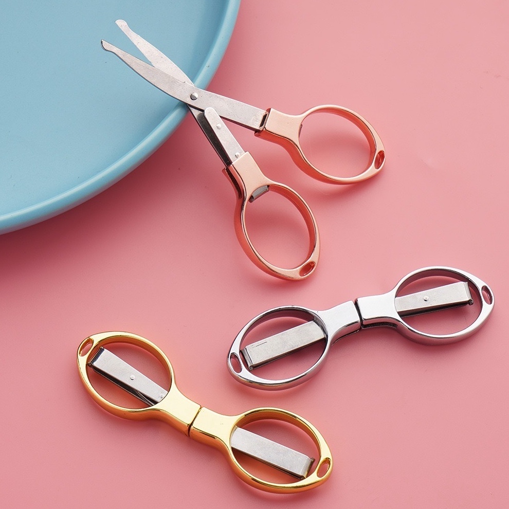 

Potongan Akhir Pekan Gunting Rose Gold Lipat Portable Stainless Steel Gunting Travel Folding Scissors Gunting Mini Lipat Model Kacamata A119