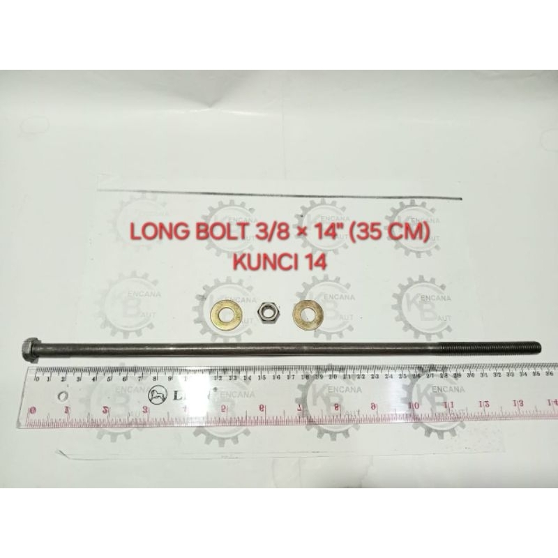 BAUT PANJANG 3/8 X 14" / LONG BOLT / BAUT BALOK KAYU / BAUT BLANDAR KUNCI 14 PANJANG 35 CM