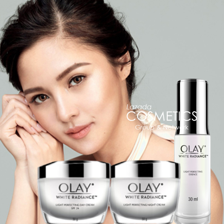 OLAY White Radiance Luminous Light Perfecting Day SPF 15 | Night Cream 50 g | Essence 30 mL | Lumino