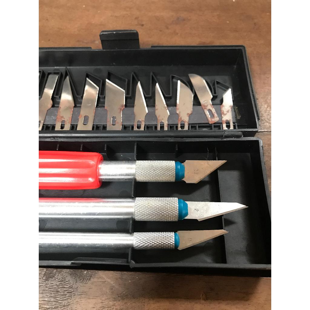 

Hobby Knife Set 13 pcs - Pisau Ukir Pahat Kayu Set-cutter