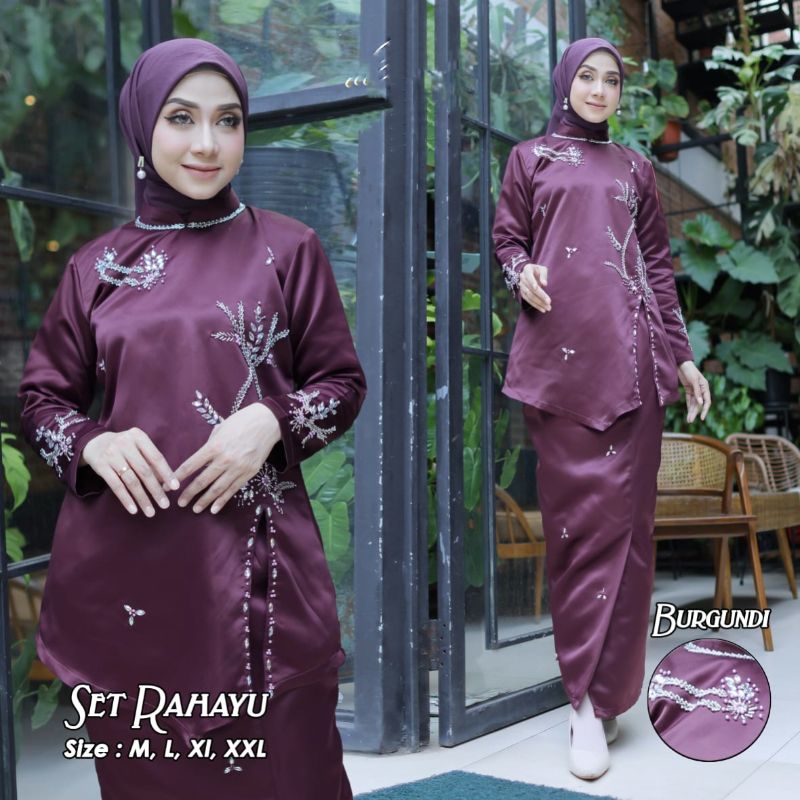 SET RAHAYU/ONE SET ROK SPAN/KEBAYA MELAYU MODERN/KEBAYA MELAYU SATIN BRIDAL PAYET/KEBAYA PESTA/KEBAY