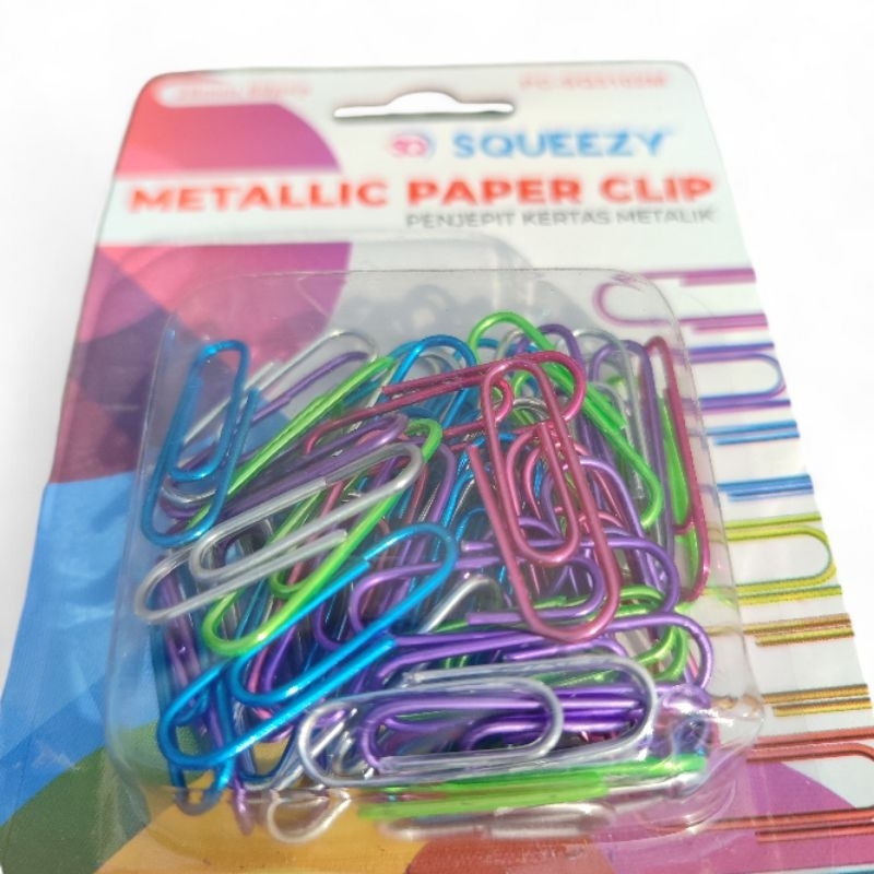 

1 Pak isi 60 pcs Penjepit Kertas Warna Metalik - Metallic Paper Clip