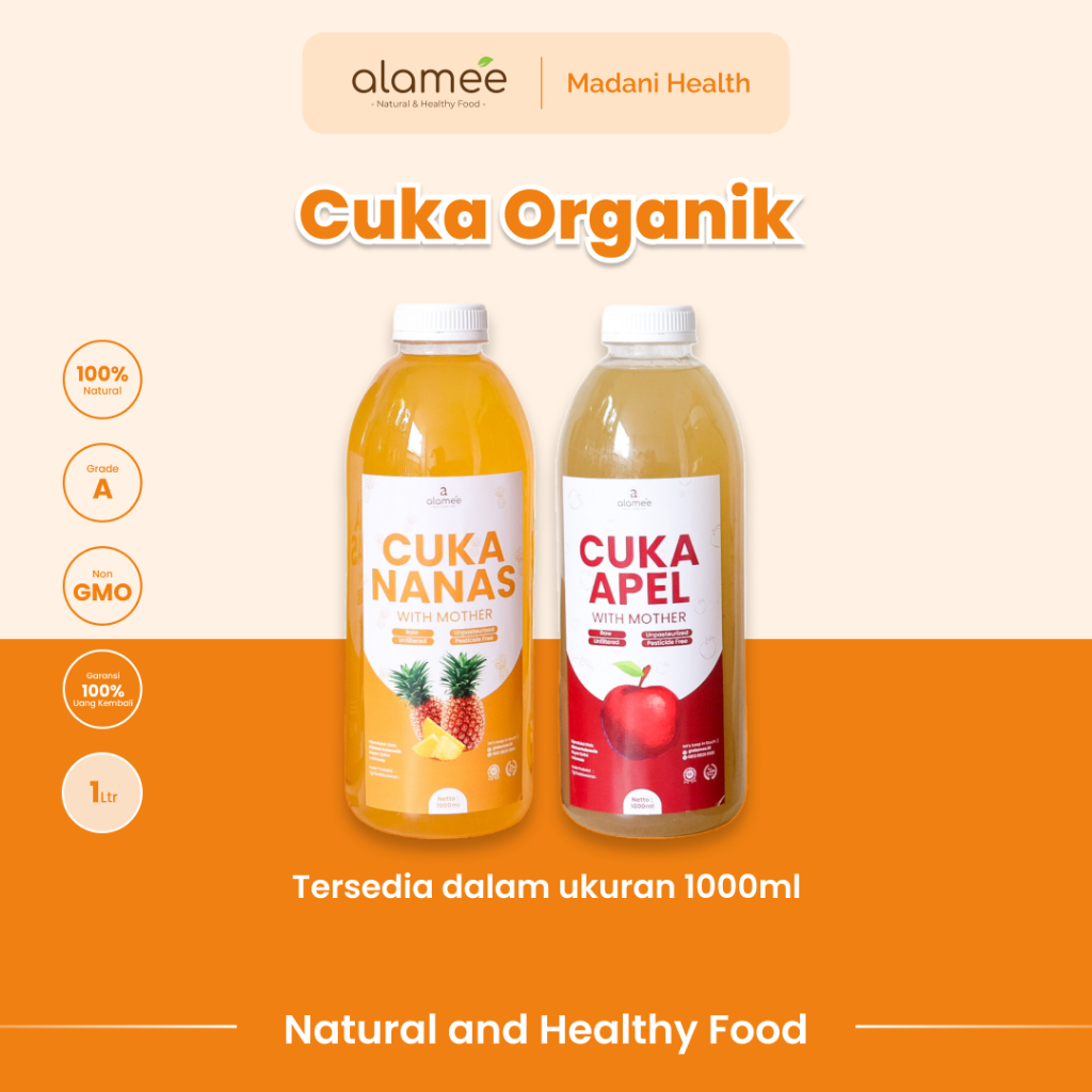 

ALAMEE Cuka Apel Nanas Original Vinega With Mother Premium Organik Pine Apple Cider Vinegar Vinega