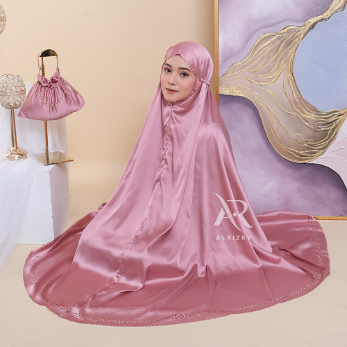 ALRIZKY - Mukena Dewasa Armani Silk Premium Lasercut 2in1 Alrizky Series