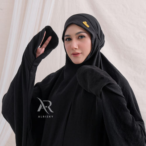 ALRIZKY - Mukena TERUSAN Dewasa POLOS PENUTUP DAGU CRINGKLE PREMIUM