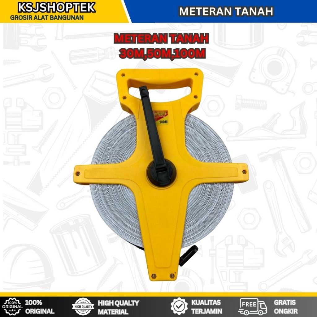 METERAN ROLL FIBER ISCO 30M,50M,100M/ MEASURING TAPE PVC ISCO/ METERAN TANAH ISCO
