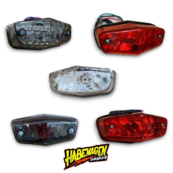 stop lamp stoplamp lampu belakang rem mika diamond diamon BSA bohlam led bolp merah smoke bening rob