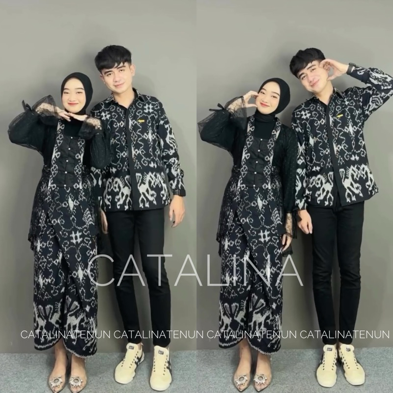 COUPLE TENUN KEBAYA WIDURI NEW BLACK SUMBA II baju couple tenun  baju kondangan pria x wanita