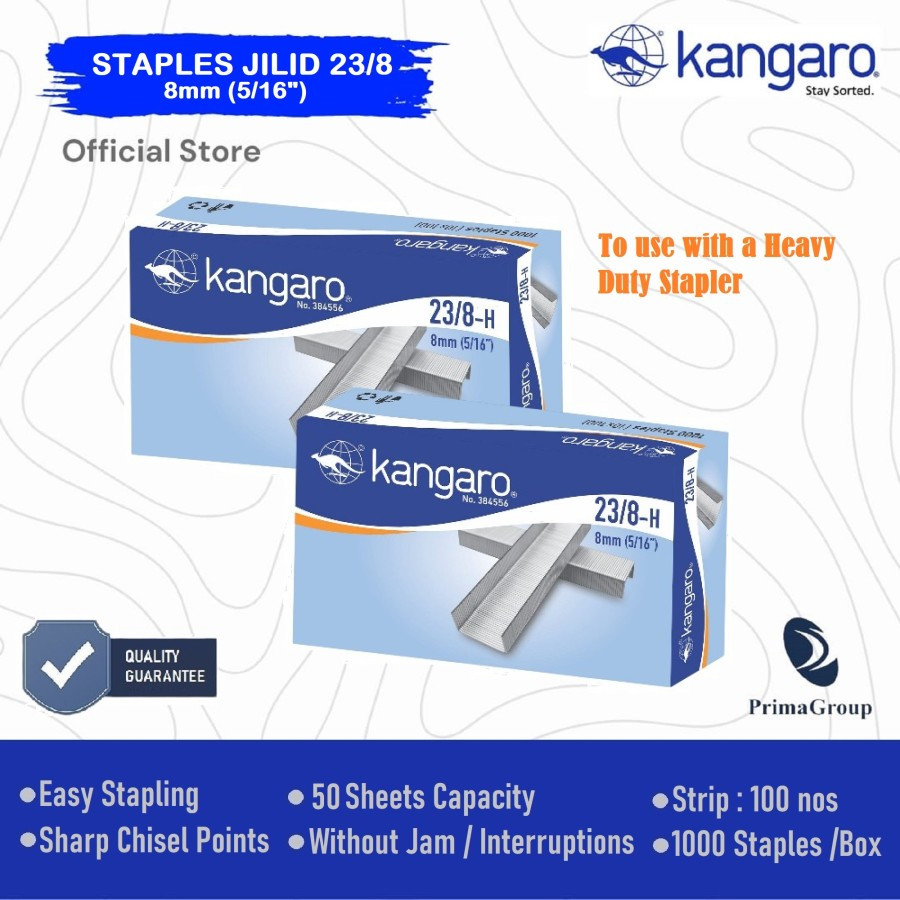 

Isi Staples Jilid 23/8 (8mm) / Heavy Duty Staples 2308 Kangaro