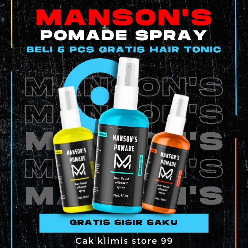 MINYAK RAMBUT PRIA POMADE CAIR MANSON'S HAIR STYLING SEMPROT HAIR LIQUID SPRAY