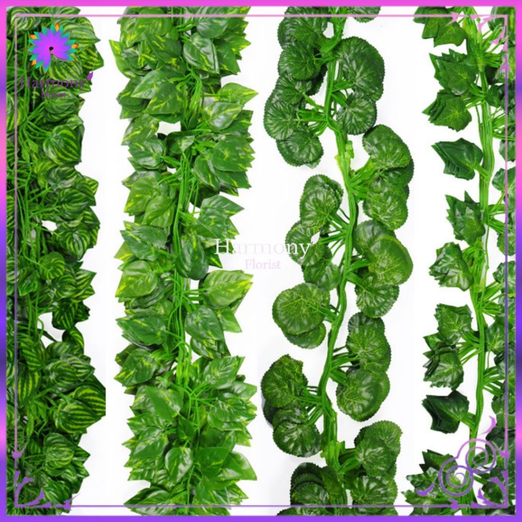 DAUN RAMBAT SULUR ARTIFICIAL GARLAN Besar (240cm) / Kecil (220cm) - HIASAN RAMBAT DEKORASI (NK-191)