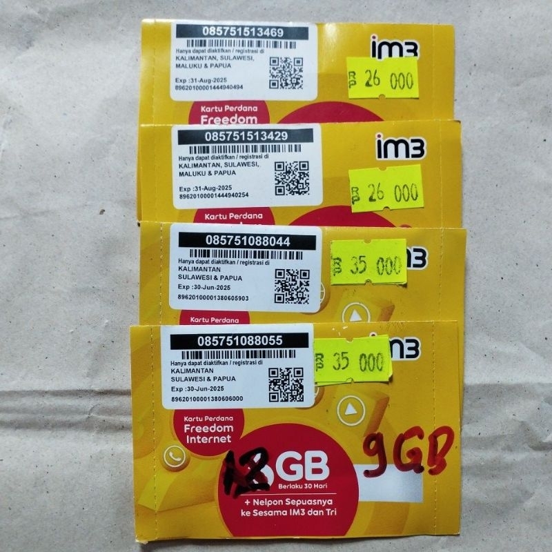 PERDANA PAKET IM3 9 GB KALSUMAPA ZONA 2